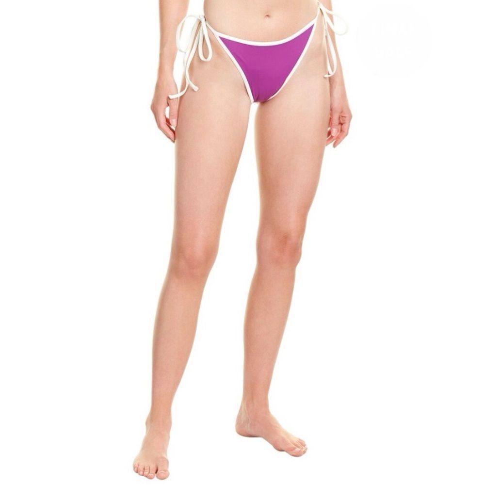 SOLID & STRIPED The Amber Bikini Bottom Electric Grape White Women’s Size Large